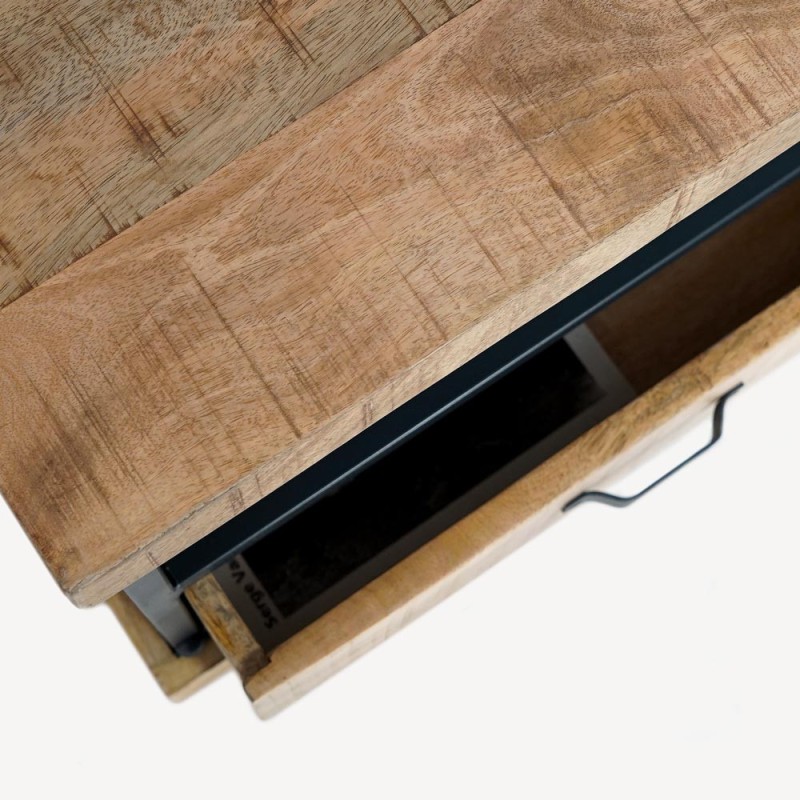 Salontafel in industriële stijl van massief hout en metaal – Cambridge