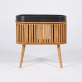 90 cm massief teak badkamermeubel met zwarte terrazzo waskom - Keya