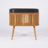 90 cm massief teak badkamermeubel met zwarte terrazzo waskom - Keya
