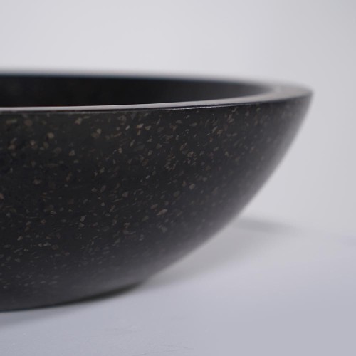Rond zwart terrazzo wastafel diameter 40 cm - Megha