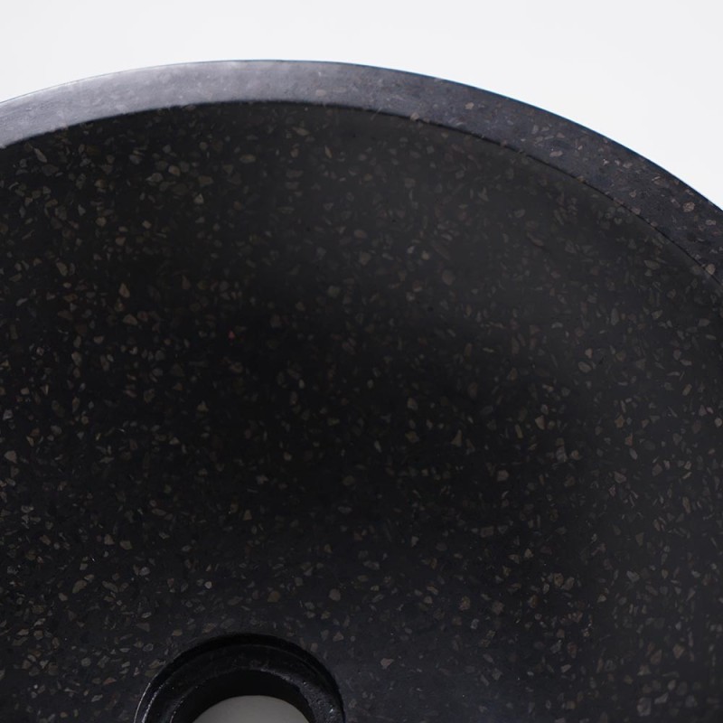 Rond zwart terrazzo wastafel diameter 40 cm - Megha