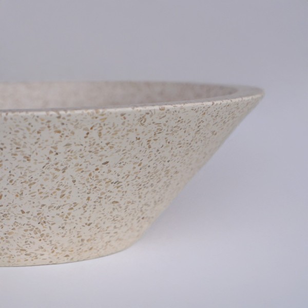 Witte terrazzo conische vasque 40 cm x 40 cm - Mohini