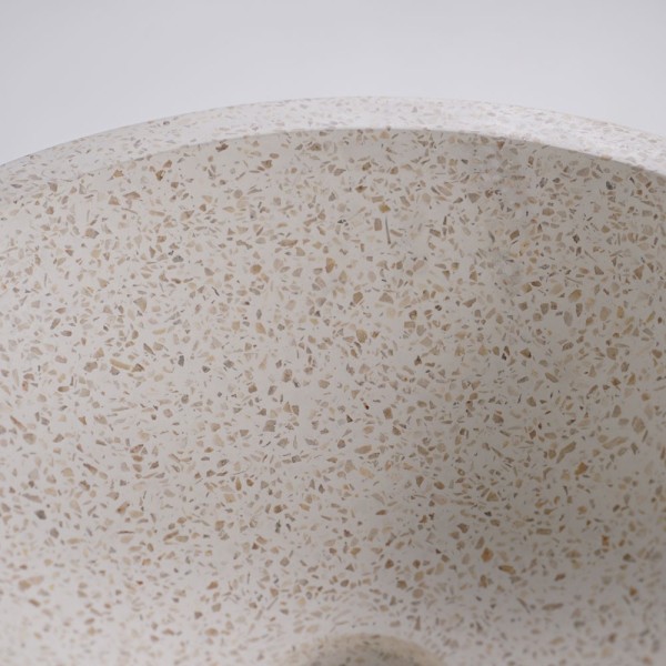 Witte terrazzo conische vasque 40 cm x 40 cm - Mohini