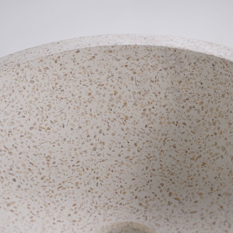 Witte terrazzo conische vasque 40 cm x 40 cm - Mohini