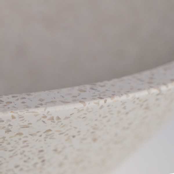 Witte terrazzo conische vasque 40 cm x 40 cm - Mohini