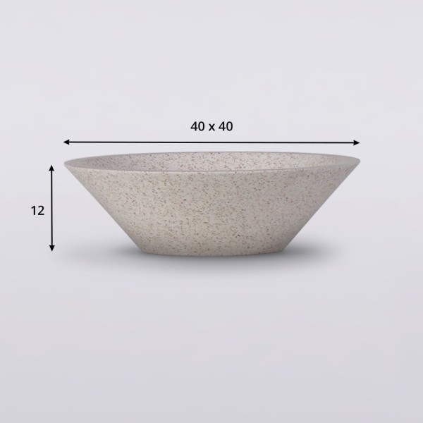 Witte terrazzo conische vasque 40 cm x 40 cm - Mohini