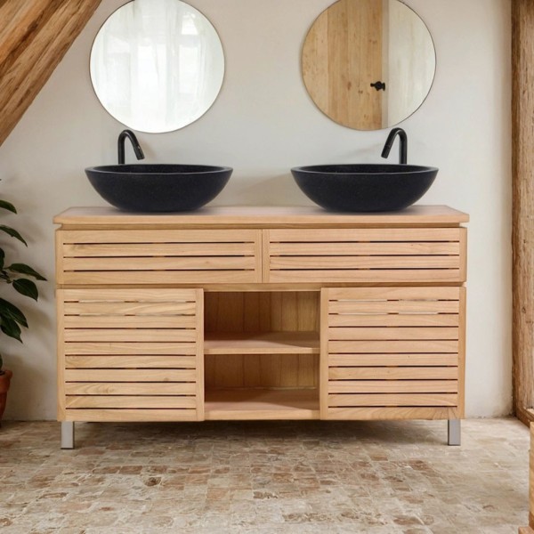 Massief houten badmeubel 140 cm - Reva