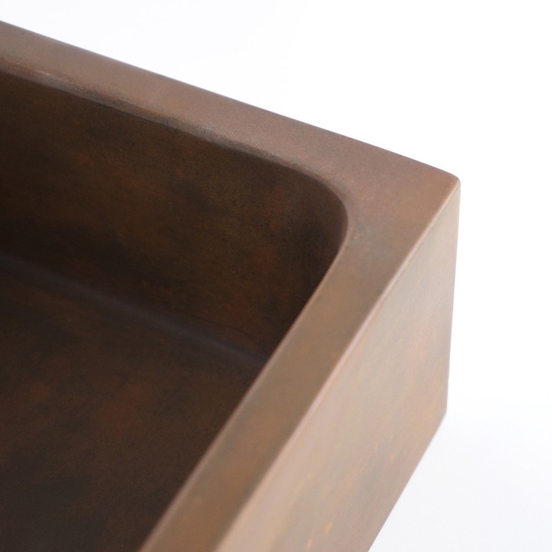 Rechthoekige betonnen waskom - Vintage bruin - Slate Wave