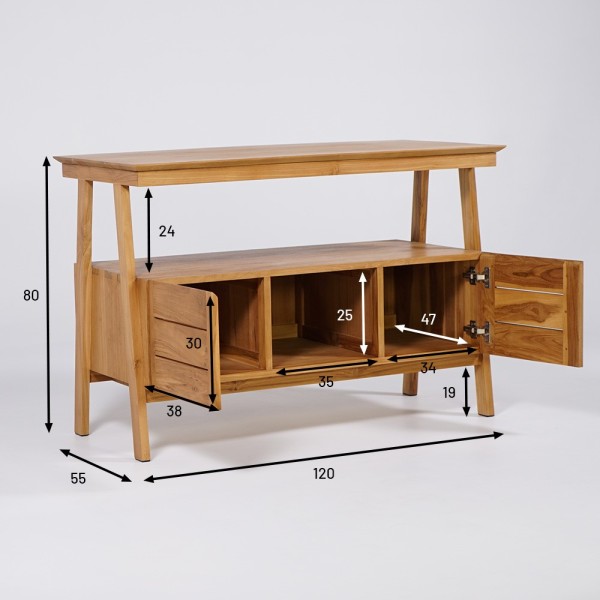 Massief teak badmeubel 120 cm - Nandini