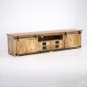 Meuble TV bois massif 220 cm avec porte coulissante - Paris