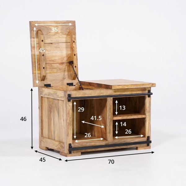 Massief houten kistbank - Parijs