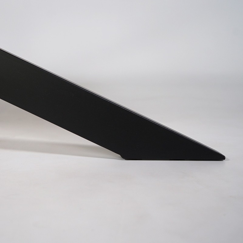 Massief houten eettafel met metalen mikado-poot en natuurlijke randen 180 cm