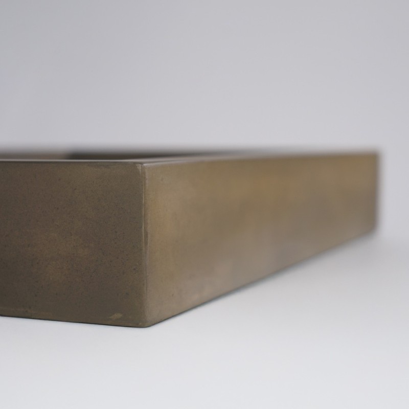 Rechthoekige betonnen waskom in natuurlijke kleur - Solidis