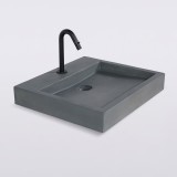 Kopergroen rechthoekig betonnen waskom - Solidis