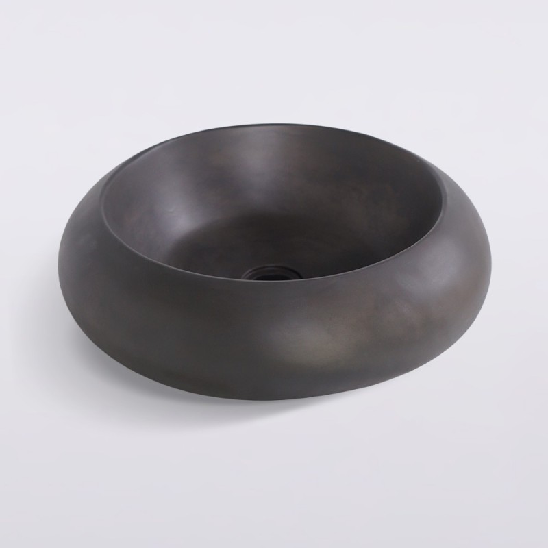 Ronde betonnen waskom - Diep antraciet - Concrete Essence