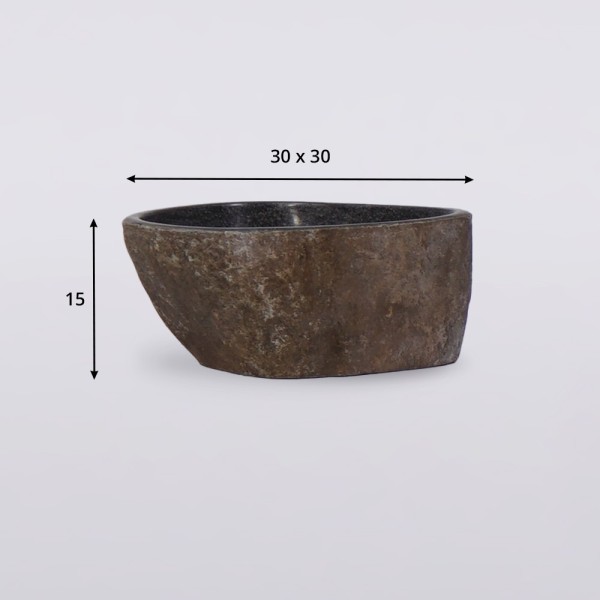 Kleine vrijstaande wastafel natuursteen - River Stone