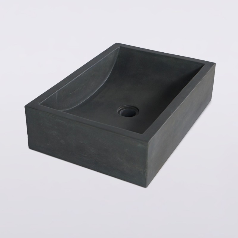 Rechthoekig betonnen waskom - Kopergroen - Pure Cast