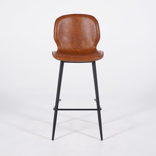 Cognac leren barstoel - Lane