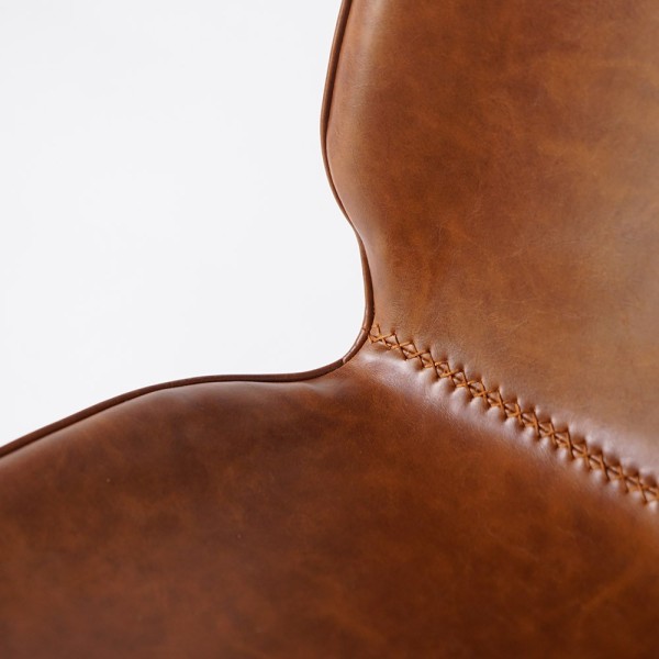 Cognac kunstleren barstoel - Lane