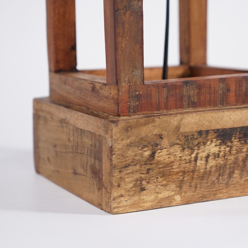 Tafellamp met naturel houten voet - Heritage