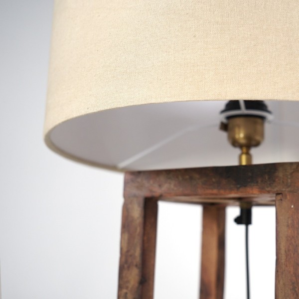 Tafellamp met naturel houten voet - Heritage