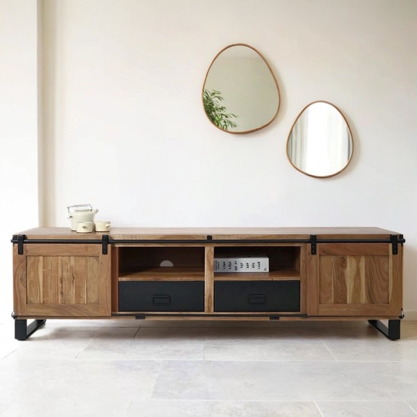 TV-meubel hout en metaal 200 cm - Osaka