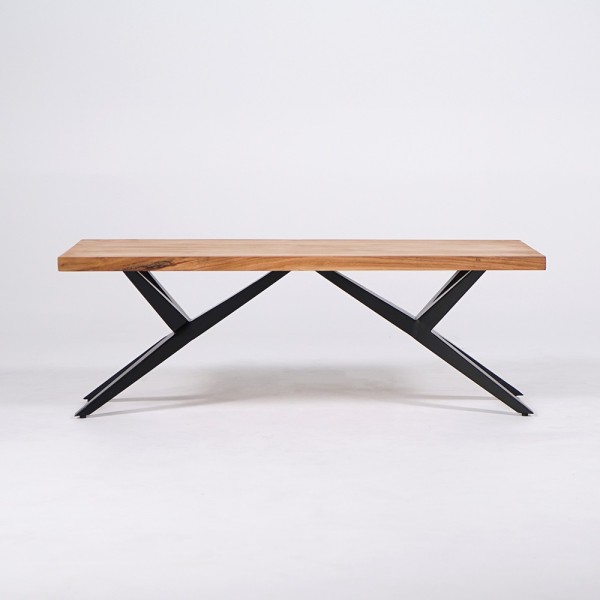Natuurhouten salontafel met metalen poten - Helix
