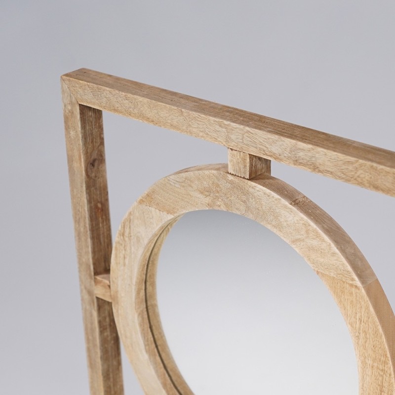 Rechthoekige set ronde spiegels met houten lijst 145 x 50 cm  - Ellipse