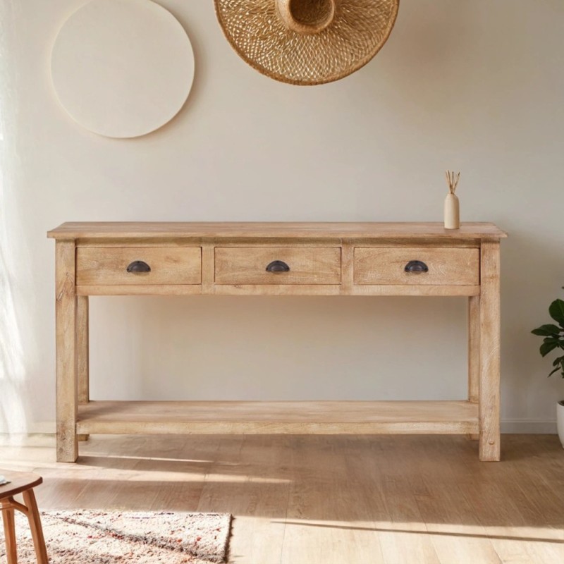 Natuurhouten console 3 laden - Hout
