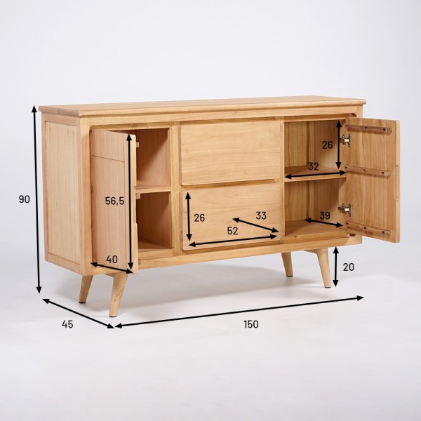 Massief houten dressoir 150 cm - Pragati
