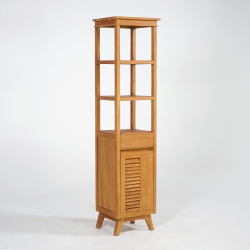 Badkamer opbergkolom van massief teakhout - Mira