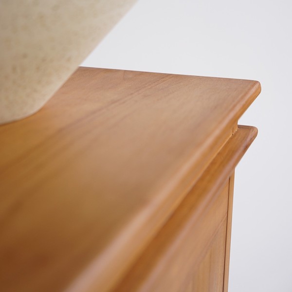 Dubbele massief teakhouten waskom 120 cm - Mira