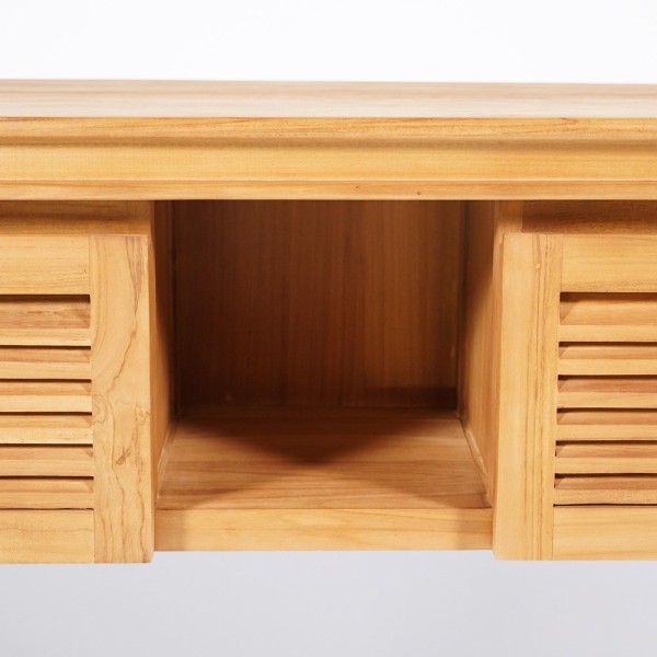 Dubbele massief teakhouten waskom 120 cm - Mira