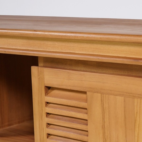 Dubbele massief teakhouten waskom 120 cm - Mira