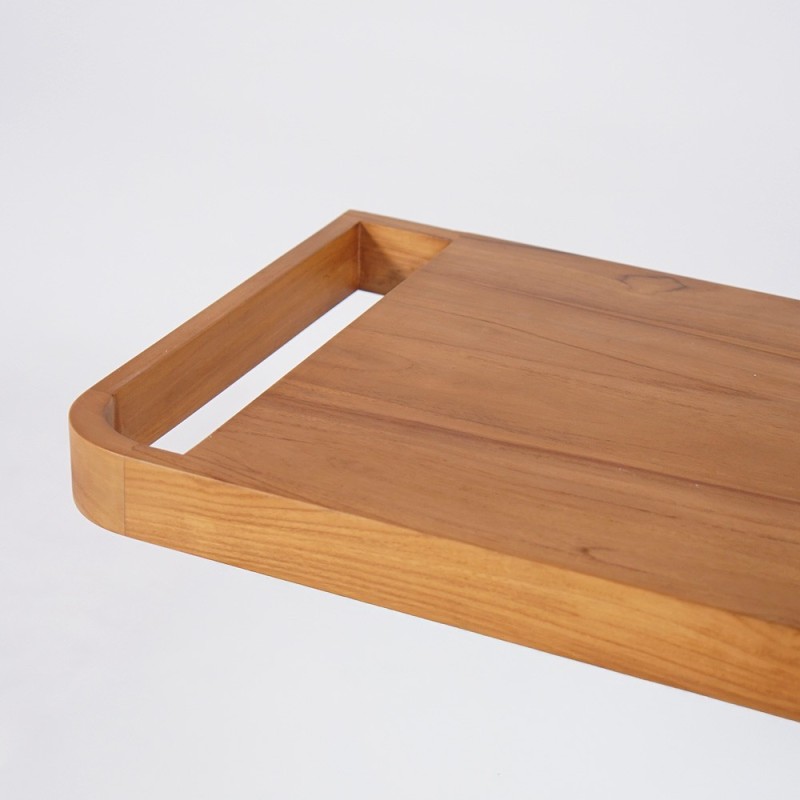 Teakhouten wandplank voor wastafel - Lattis