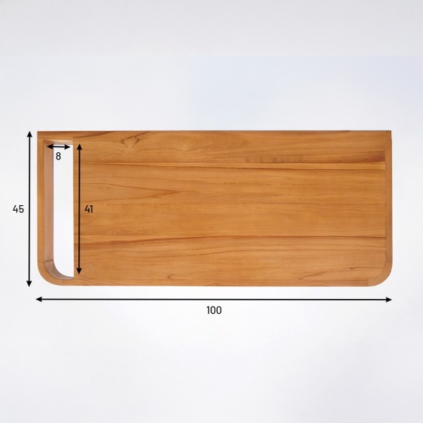 Teakhouten wandplank voor wastafel - Lattis