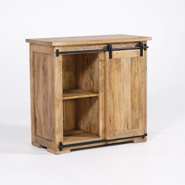Klein industrieel houten en metalen dressoir 90cm - Paris