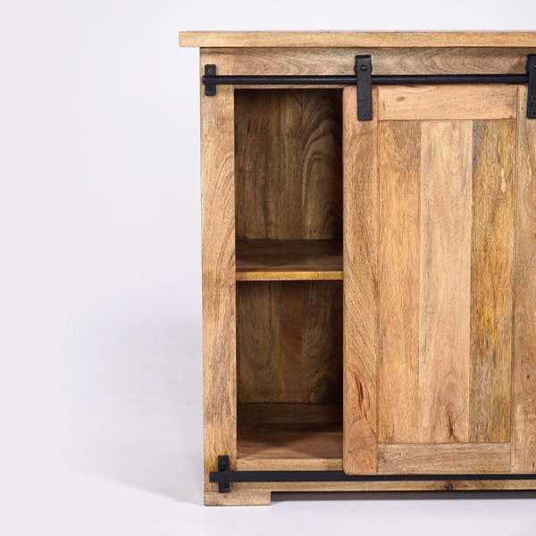 Klein industrieel houten en metalen dressoir 90cm - Paris
