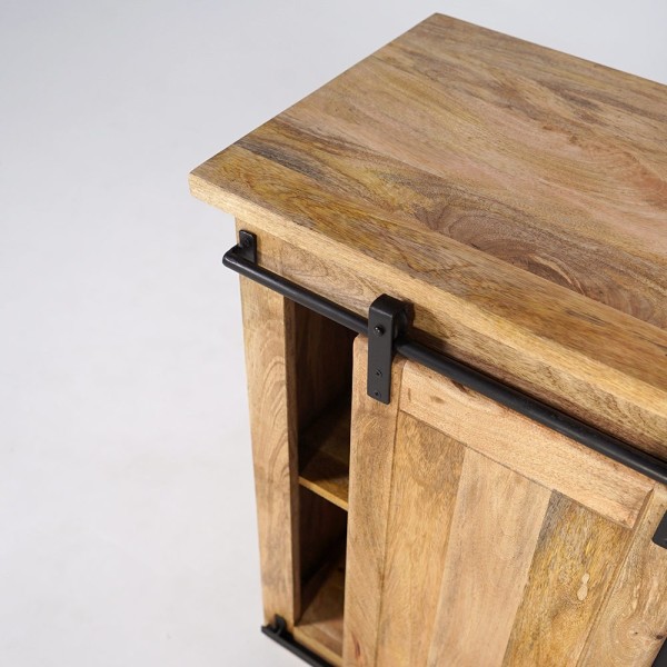 Klein industrieel houten en metalen dressoir 90cm - Paris
