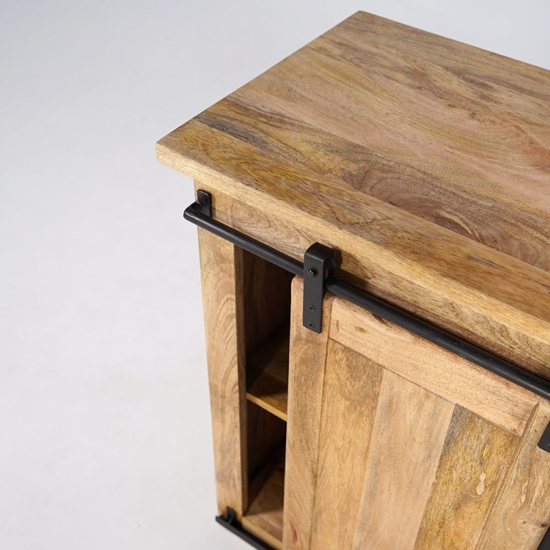 Klein industrieel houten en metalen dressoir 90cm - Paris