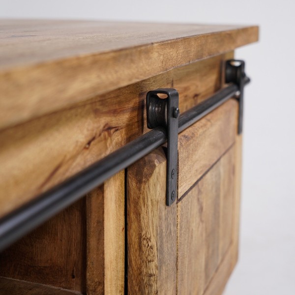 Houten en metalen industriële salontafel 100cm - Paris