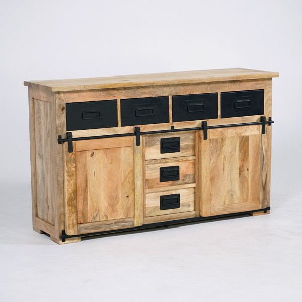 Industrieel houten en metalen dressoir 150cm - Paris