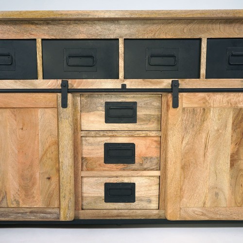 Industrieel houten en metalen dressoir 150cm - Paris