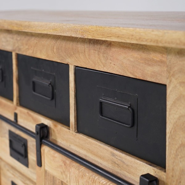 Industrieel houten en metalen dressoir 150cm - Paris