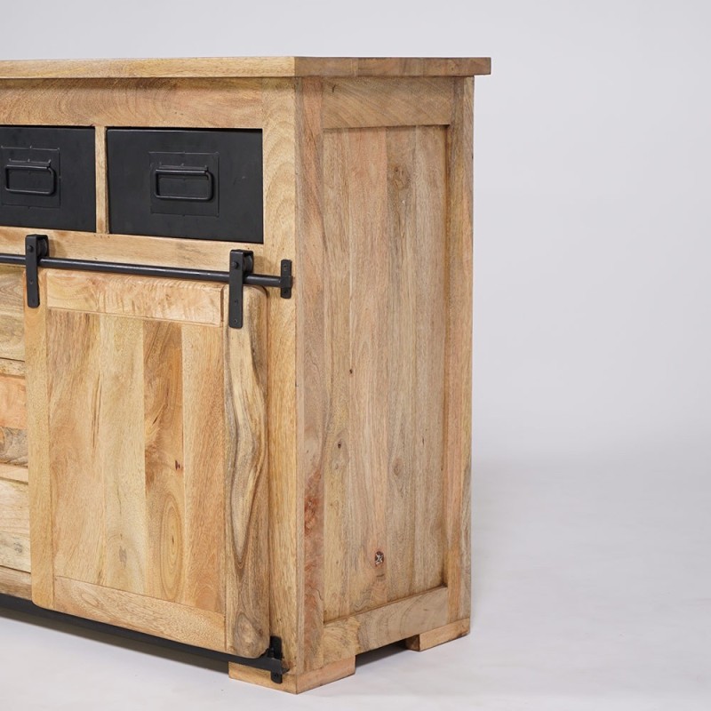 Industrieel houten en metalen dressoir 150cm - Paris
