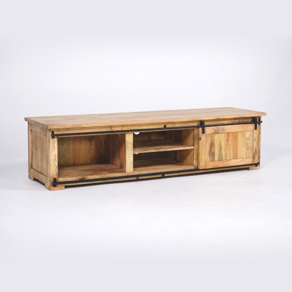 Hout en metaal industriële TV-meubel 200 cm - Paris