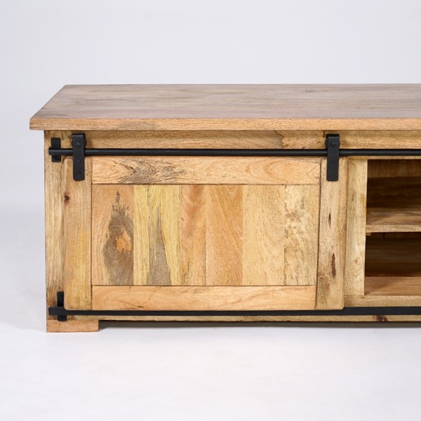 Hout en metaal industriële TV-meubel 200 cm - Paris