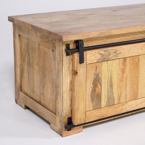 Hout en metaal industriële TV-meubel 200 cm - Paris