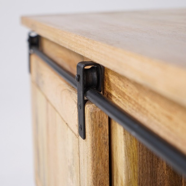 Hout en metaal industriële TV-meubel 200 cm - Paris