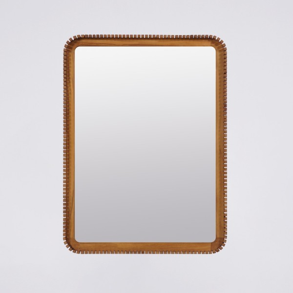 Rechthoekige teak houten spiegel 80 x 60 cm - Beria